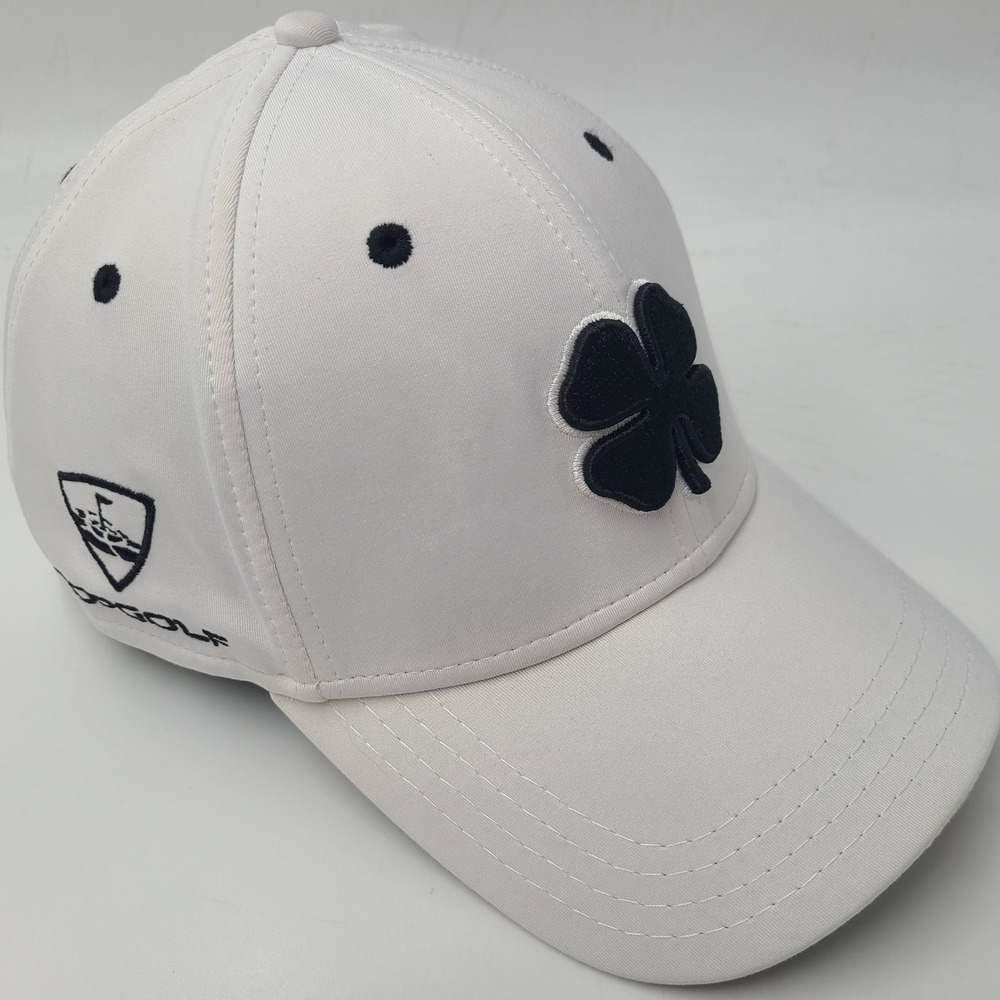 Black Clover Hat Fitted L-XL White Black Top Golf Live Lucky Polyester Blend Men